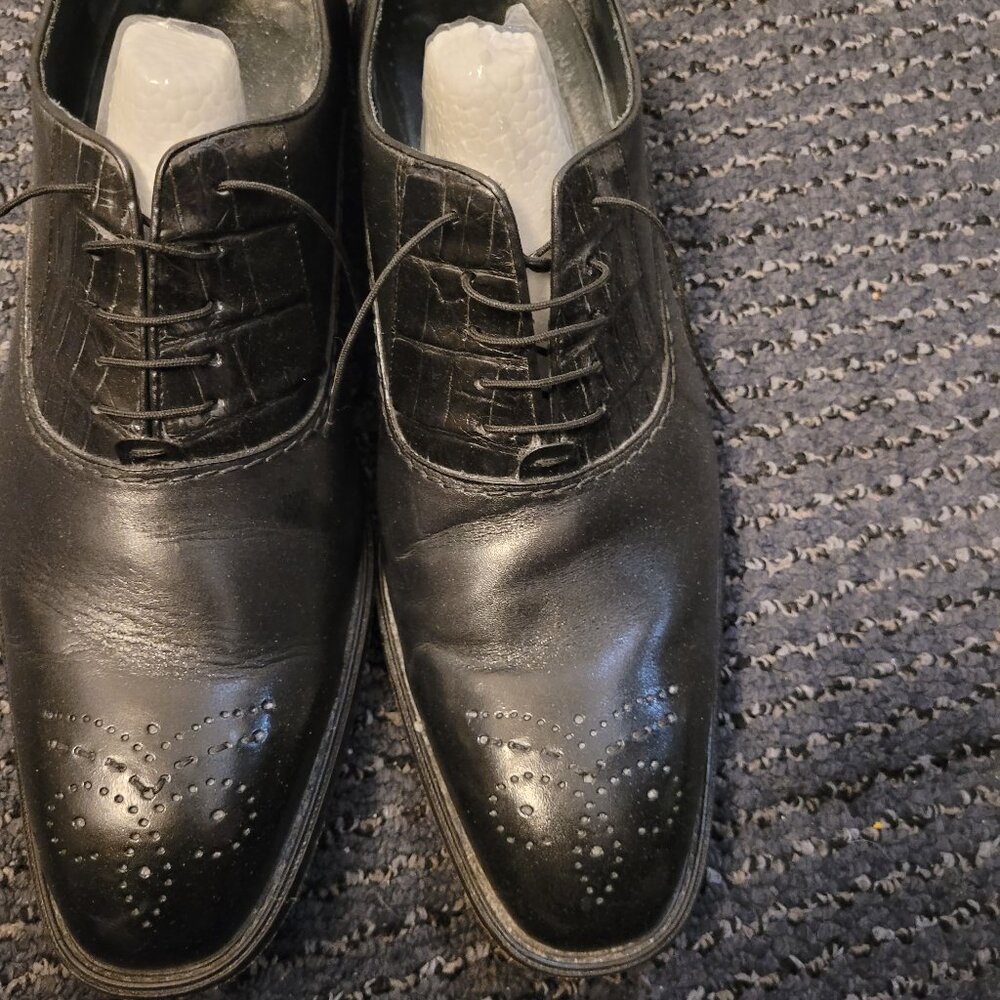 Belvedere Men’s Alligator & Leather Dress Shoes – Size 14